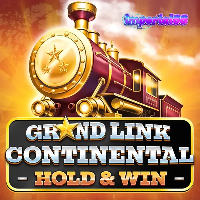 Tampilan visual slot Grand Link Continental dengan tema kereta api mewah dan peta vintage.